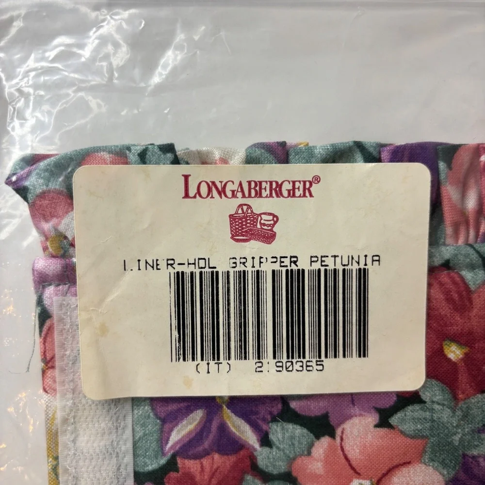 Longaberger Basket Handle Gripper Petunia Floral Ruffle Cotton 2190365